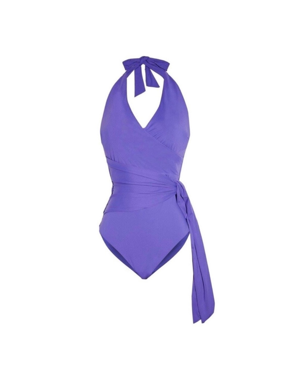 Onia Purple Wrap Waist Swimsuit